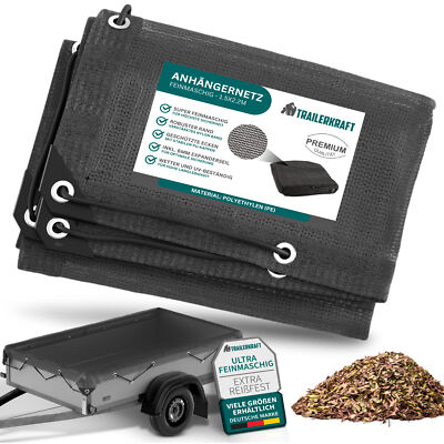 TRAILERKRAFT  Anhängernetz Feinmaschig 3x4m Abdecknetz Transportnetz