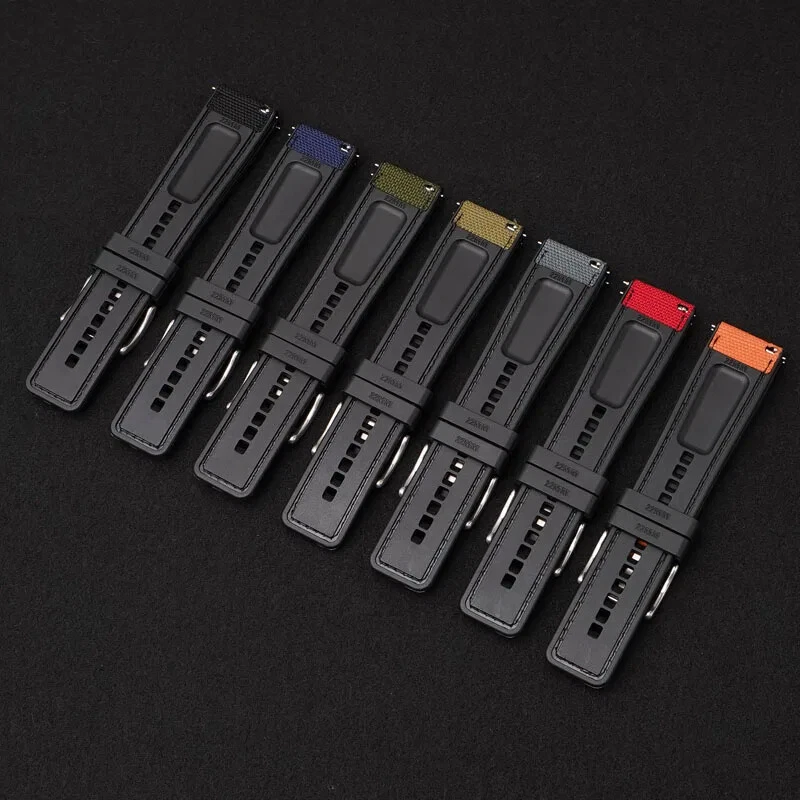 Correa de reloj de silicona de lona de liberación rápida 2 en 1 22 mm 24 mm 20 mm Foto 4 de 4