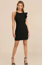 Lulus Dinah Black One-shoulder Dress - Size M (NWT)