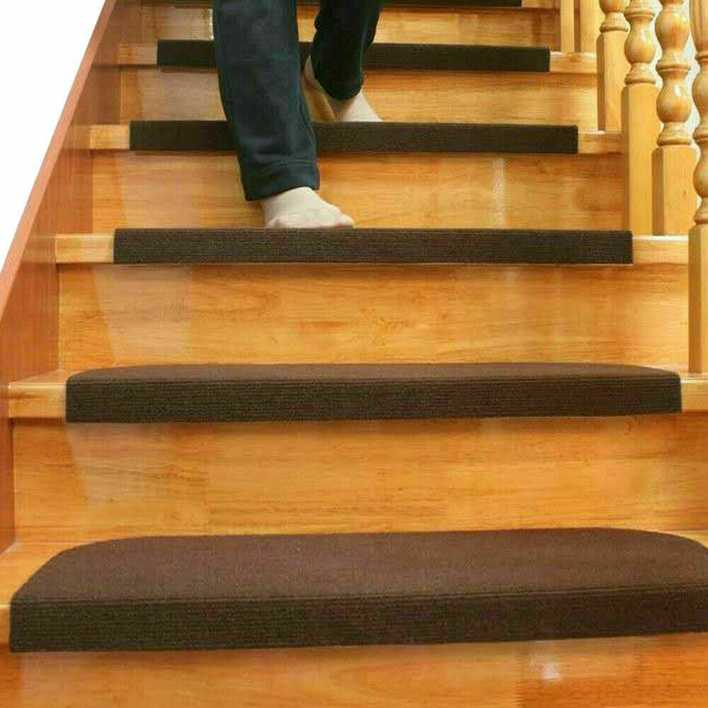 13-Piece Non-Slip Stair Treads Carpet Protectors 55x24cm Floor Mats