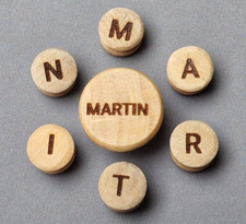 6 CHEVILLES guitare épingle - Bois buis lettres pleines - MARTIN - CUSTOM