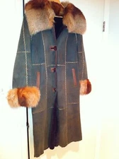 Shearling coat w/fox by SUED MOD