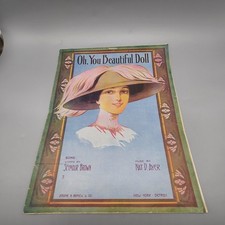 Vintage 1911 Oh You Beautiful Doll Sheet Music Seymour Brown Nat D Ayer Art Deco