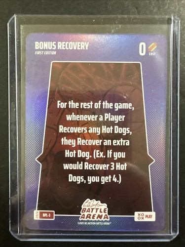 Bo Jackson Battle Arena BONUS RECOVERY First Edition XOXO PLAY -0 Cost -BPL-19