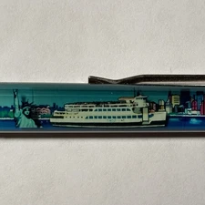 Statue of Liberty New York City Floaty Pen Ferry Boat Moves Lower Manhattan Vtg