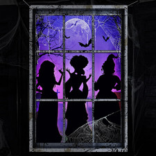 Halloween Window Decorations, Large Hocus Pocus Halloween Window Cover, Reusable