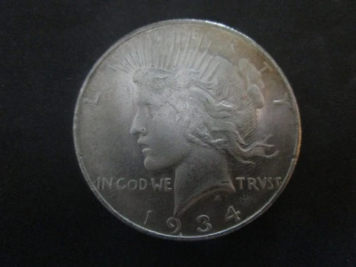 1934 S Peace Dollar $1 90% Silver Business Strike US Coin Circulated