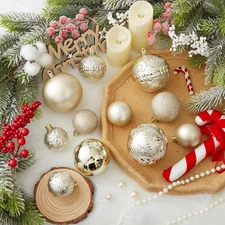 Christmas Ball Ornaments - 30Pcs Shatterproof Christmas Ornaments Set Plastic Ha