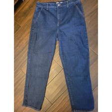 Old Navy Sky-Hi Straight Extra High Rise Jeans Darkwash Blue Denim Womens 14 511