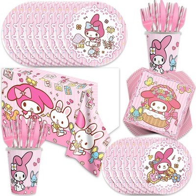 141Pcs Melody Parties Party Tableware Party Disposable Dinnerware Plates Cups...