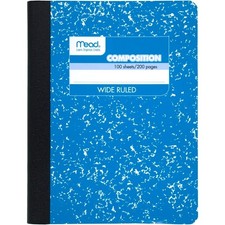 Wide Ruled Composition Notebook 100 Sheets 9.75 x 7.5 Inches Assorted Colors