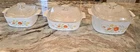 Vintage Corning Ware Wildflower 6 Piece Casserole Pyrex Orange Poppy Dishes