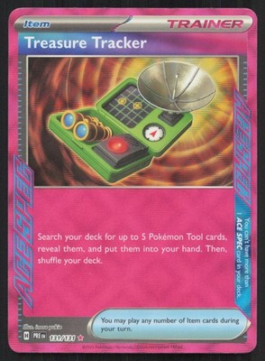 Treasure Tracker 131/131 Holo ACE SPEC Rare Prismatic Evolutions Pokemon NM