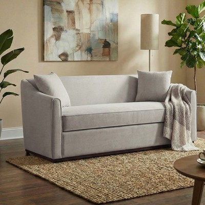 Modern 3-Seat Sofa w/ Pillows, 75.78'' Grey Chenille for Living Room