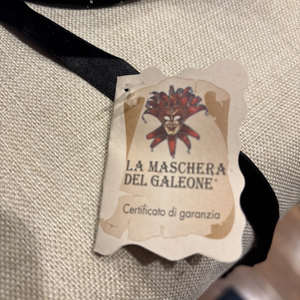 La Maschera del Galeone Stamped Masquerade Italian Web Halloween Face Mask NWT - Image 4 of 4
