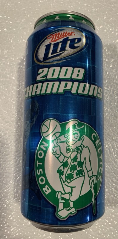 2008 NBA MILLER LITE BASKETBALL BEER CAN BOSTON CELTICS  CHAMPS LIMITED RELEASE