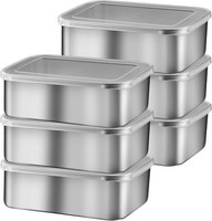 6 StüCk Frischhaltedosen Mit Deckel, 1100Ml Meal Prep Boxen, Edelstahl