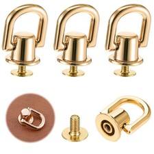 4 Pcs D Rings for Purse, Heavy Duty 360  Rotatable Metal Hardware, Stud Screw...