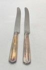 Sterling Silver Handle Dinner Knives 2pc Set 8.75" Art Deco Pattern Monogram — photo 3