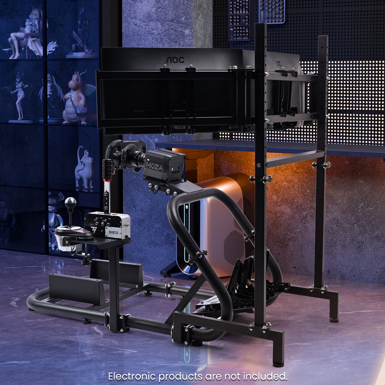 Minneer Racing Simulator Cockpit With Triple Monitor Stand  For Logitech  G920