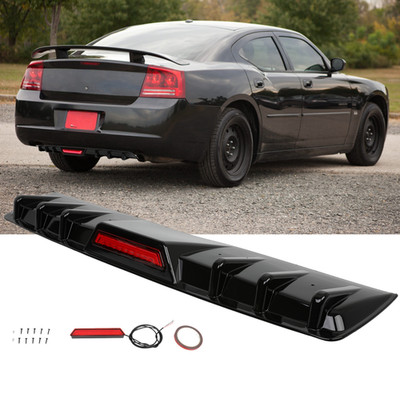 34'' Glossy Black Rear Bumper Diffuser Lip with Led Light For Dodge Charger SRT