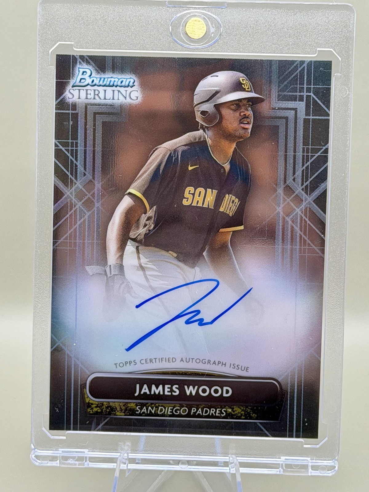 2022 Bowman Sterling James Wood #PA-JW Prospect Autographs Padres
