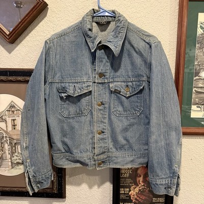 Vintage 70s RARE Lee Brushed Denim Two Pocket Western Jacket Medium Blue M.R.