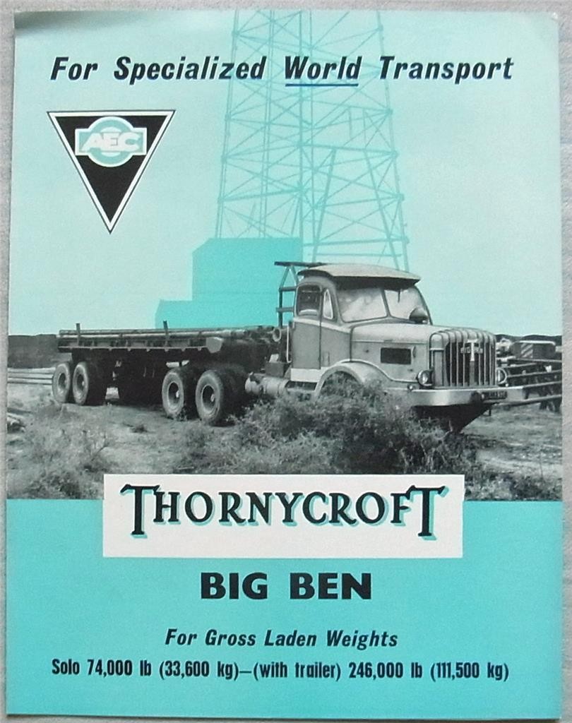 Folleto de ventas comerciales de camiones AEC THORNYCROFT BIG BEN diciembre 1964 #888 12/64