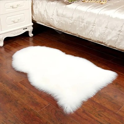 Sheepskin Rug Genuine New Zealand Fluffy Shaggy Fur Sheepskin Area Rug IVORY 2x3
