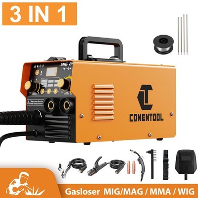 CONENTOOL MIG200 3-in-1 Multischweißgerät MIG/MAG/E-Hand/WIG Fülldraht 230V