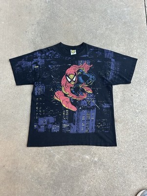 Vintage Spider-Man 1998 Marvel Comics AOP Balzout Tag  Size XL Balzout