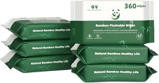 Bamboo Flushable Wipes,Septic Safe,Soft, Soothing Botanicals  Aloe, Unscented,E