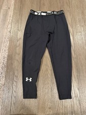 Mens Under Armour Spandex Tight Fit 3/4 Compression Pants Black Small
