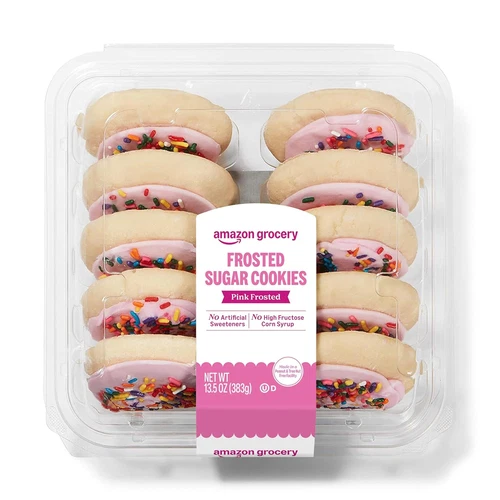 , Pink Frosted Sugar Cookies, 13.5 Oz, 10 Ct, Frozen (Previously Amazon Fresh, P - product listing photo