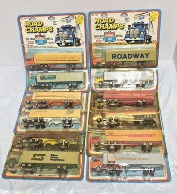 12 NIB Road Champs Semi Truck Trailer Lot United, Roadway, Exxon, Navajo LeeWay+