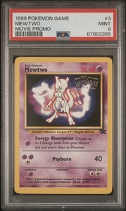 Vintage Pokemon 1999 Mewtwo #3 WB Movie WOTC Black Star PROMO Graded