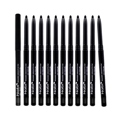 Nabi Retractable Waterproof Eyeliner Pencil   12-Pack Smudge-Proof, Long-Lasting