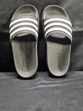 Adidas Adilette Slides Youth Size 2 Sandal Shoes White Stripes NOT Adjustable