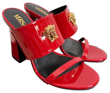 NIB Versace Palazzo Medusa Logo Gold Red Pate...