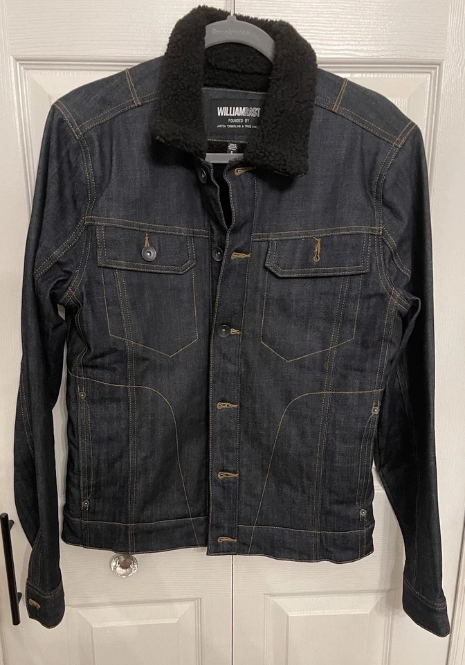 Chaqueta de mezclilla William Rast polar cruda para hombre - talla S Foto 3 de 4