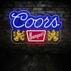 16''x10" Coors Light Beer Banquet Cowboy LED Neon Sign With Dimmer USB Powered