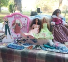 Vintage Barbie Lot Of 3 Dolls, Clothing, Shoes & Magnetic Mirror & Accessories