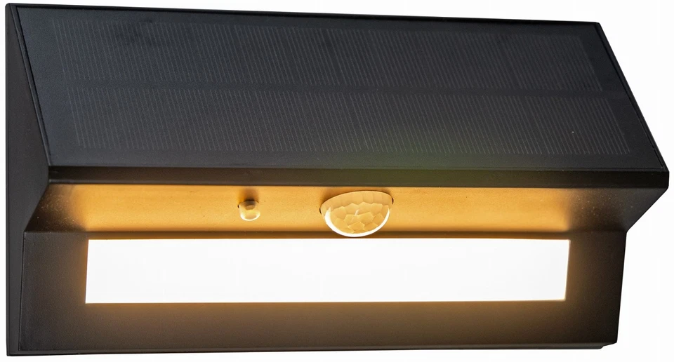 LED Solar Wandleuchte "SWL-AS400" IP44, warmweiß 3000K, PIR Sensor Solarleuchte - Bild 4 von 4