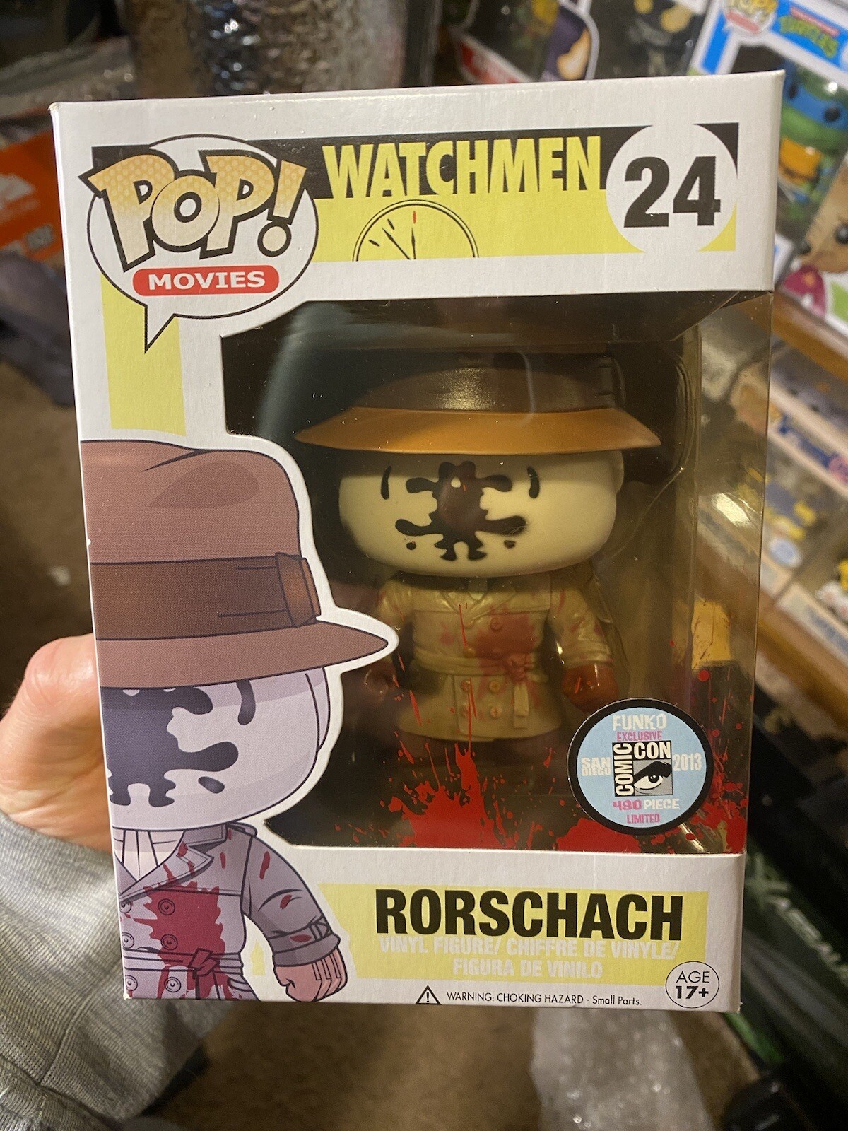 Funko Pop Watchmen 24 Bloody Rorschach Exclusive Sdcc 2013 480 Piece! *Damaged*