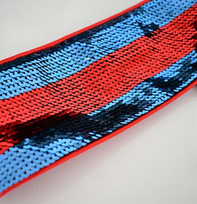 Gucci Blue and Red Sequin ShineWeb Headband Hair Accessory Gucci | Accessories | Gucci Blue And Red Sequin Shineweb  main image 3