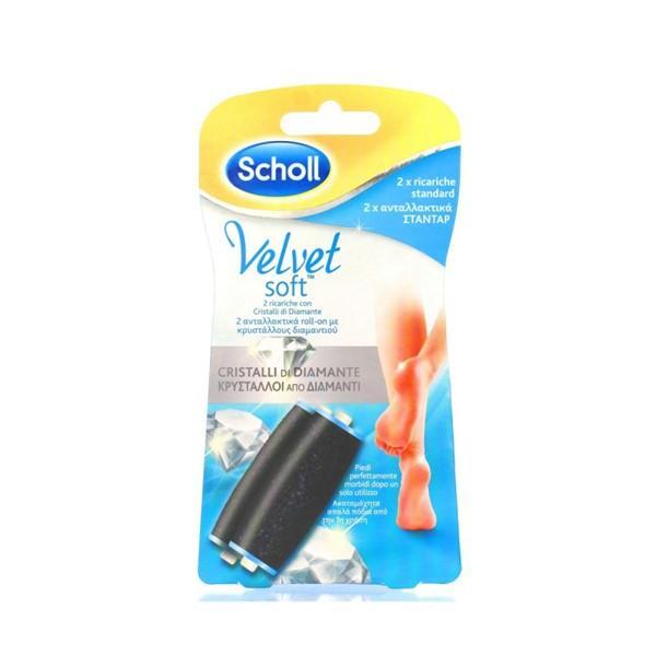 DR SCHOLL VELVET SOFT 2 RICARICHE STANDARD ROLL CON CRISTALLI DI DIAMANTE-