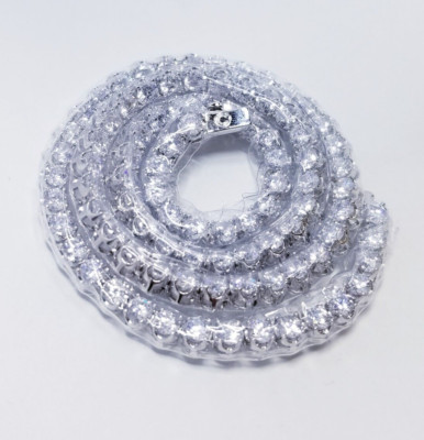 Cernucci 5mm Tennis Chain White Gold Tone 18'' Necklace