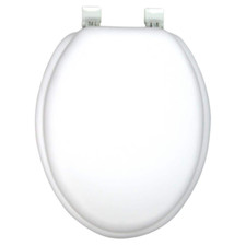 Ginsey Elongated Closed Front Soft Toilet Seat in White