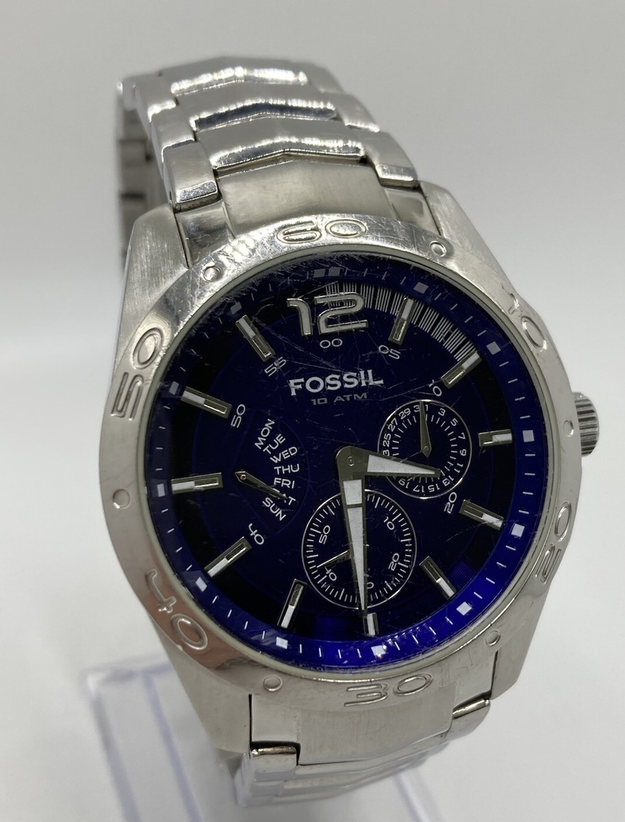 Fossil Men's Chronograph Royal Blue Dial Stainless Steel Watch