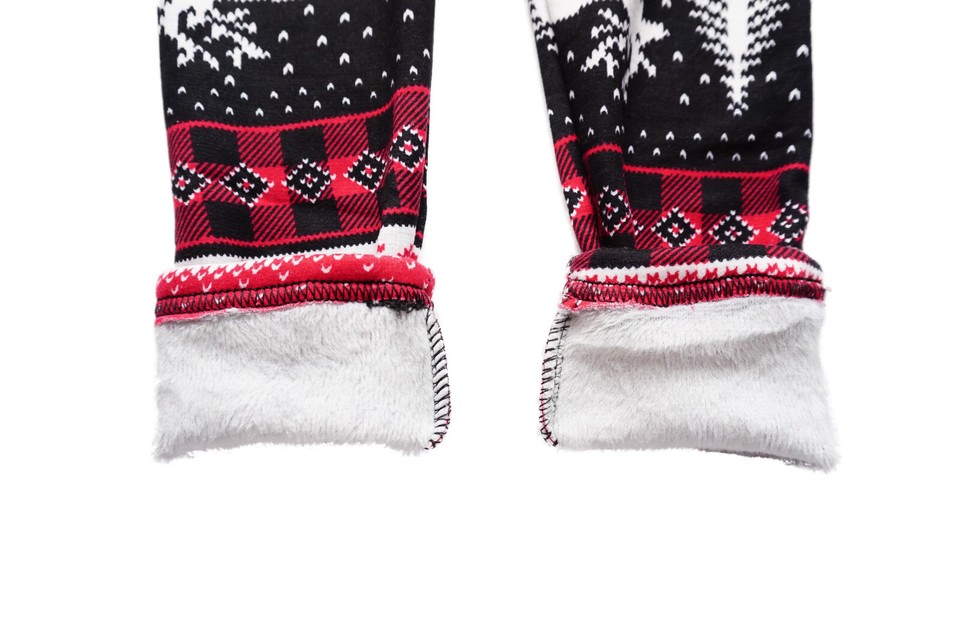 Weihnachtsleggings Damen - Festliche Motivhose Mit Weihnachtsmann & Rentier